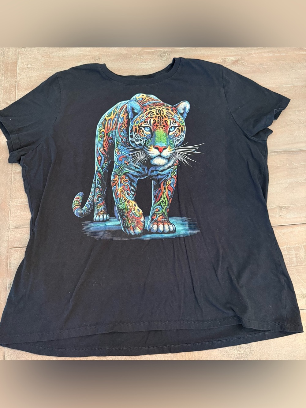 Unbranded Multicolor  Jaguar T Shirt Graphic Preowned  no size Fits Like large